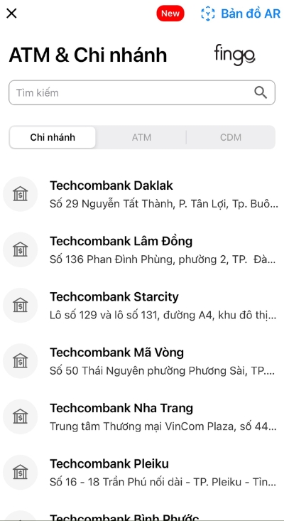 Danh sách chi nhánh Techcombank