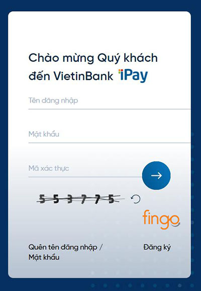 Đăng nhập vào website Vietinbank iPay