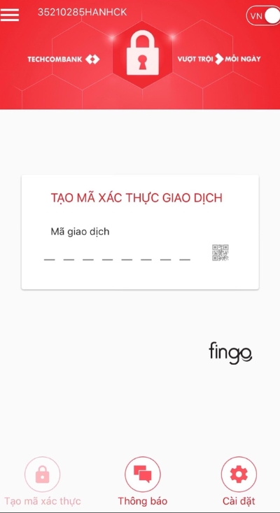 Tạo mã xác thực giao dịch