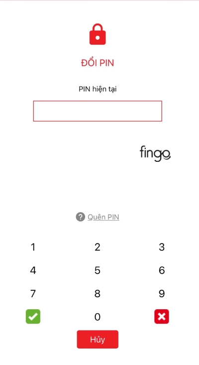 Nhập mã PIN cũ