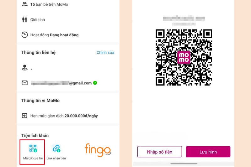 Nhấn chọn "Trang cá nhân của tôi". Sau đó sẽ xuất hiện mã QR khách hàng của bạn.