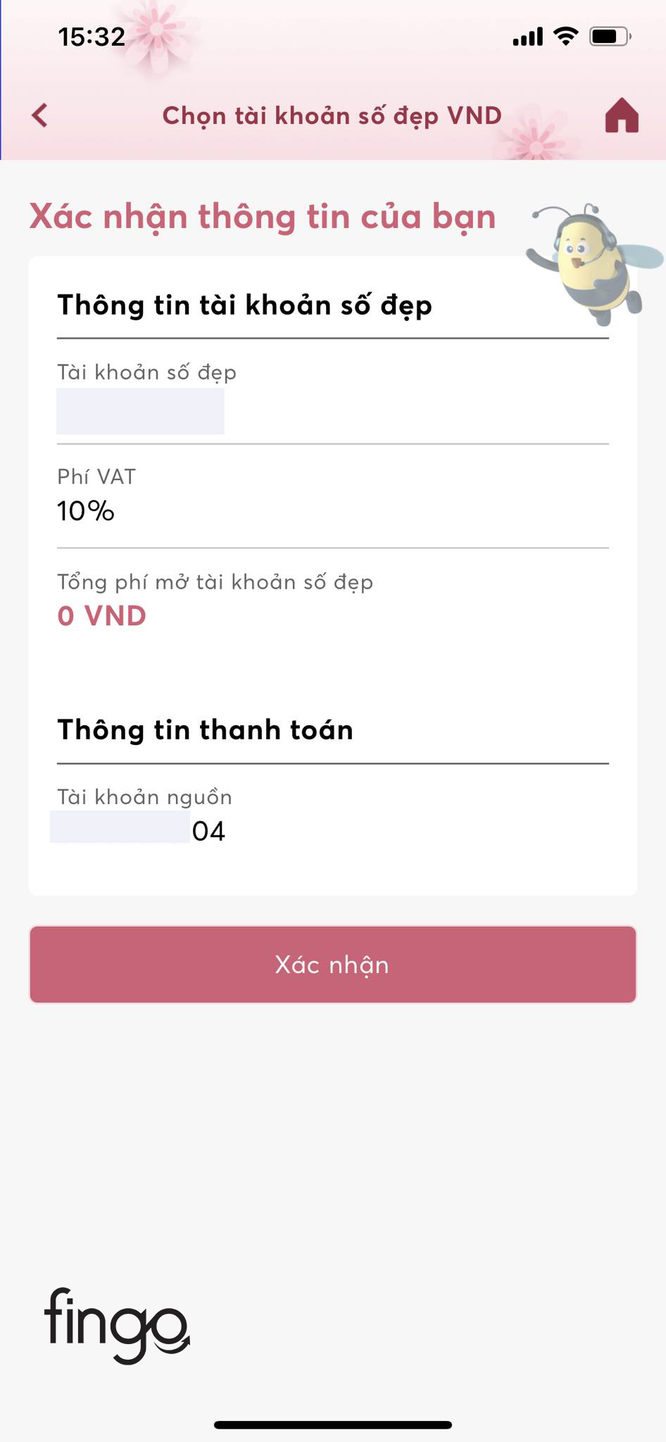 Kiểm tra lại thông tin và chọn vào "Xác nhận"