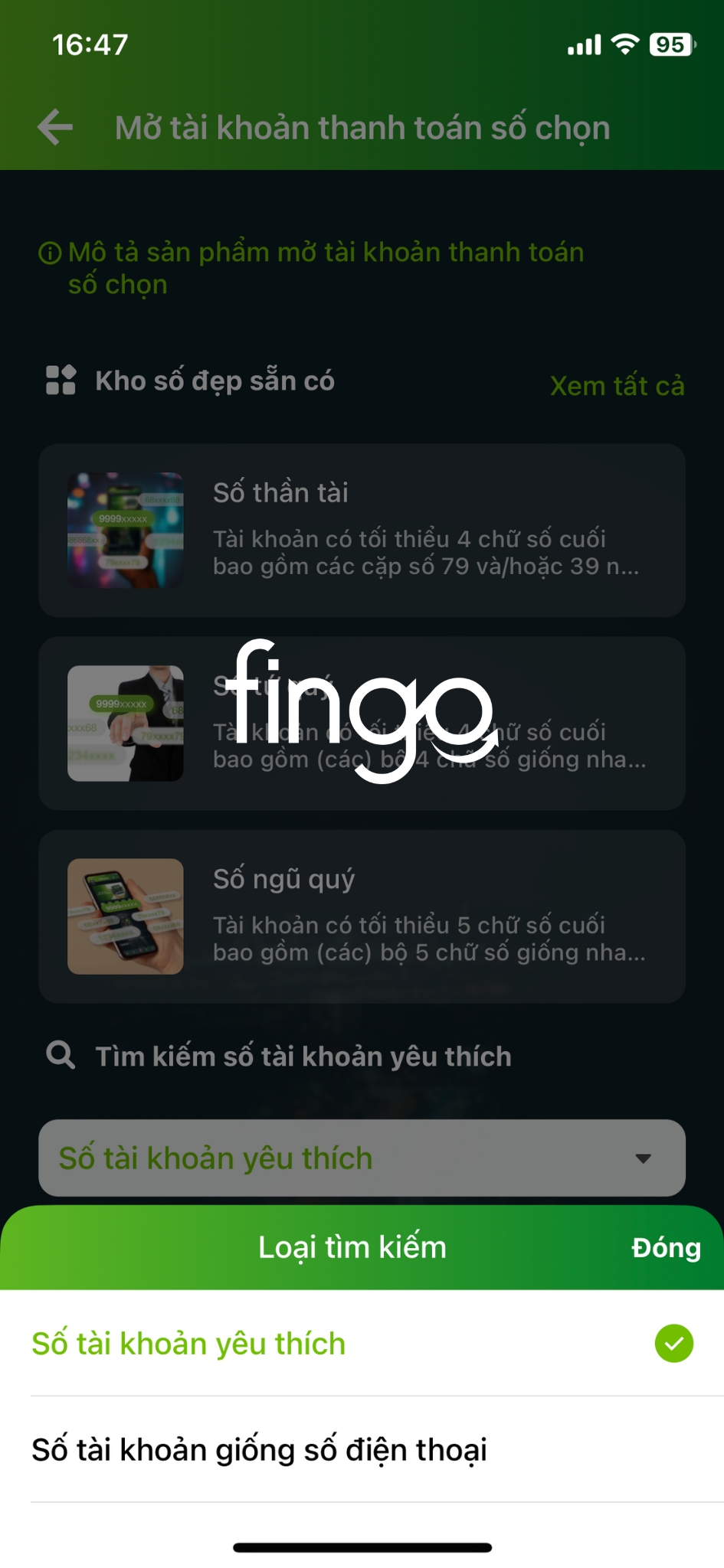 Mở tài khoản Vietcombank số đẹp bước 3
