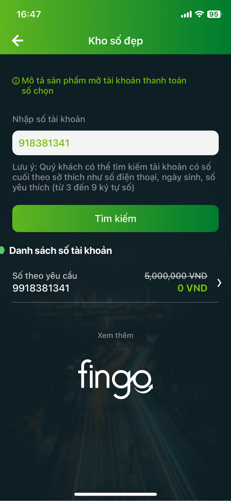 Mở tài khoản Vietcombank số đẹp bước 4