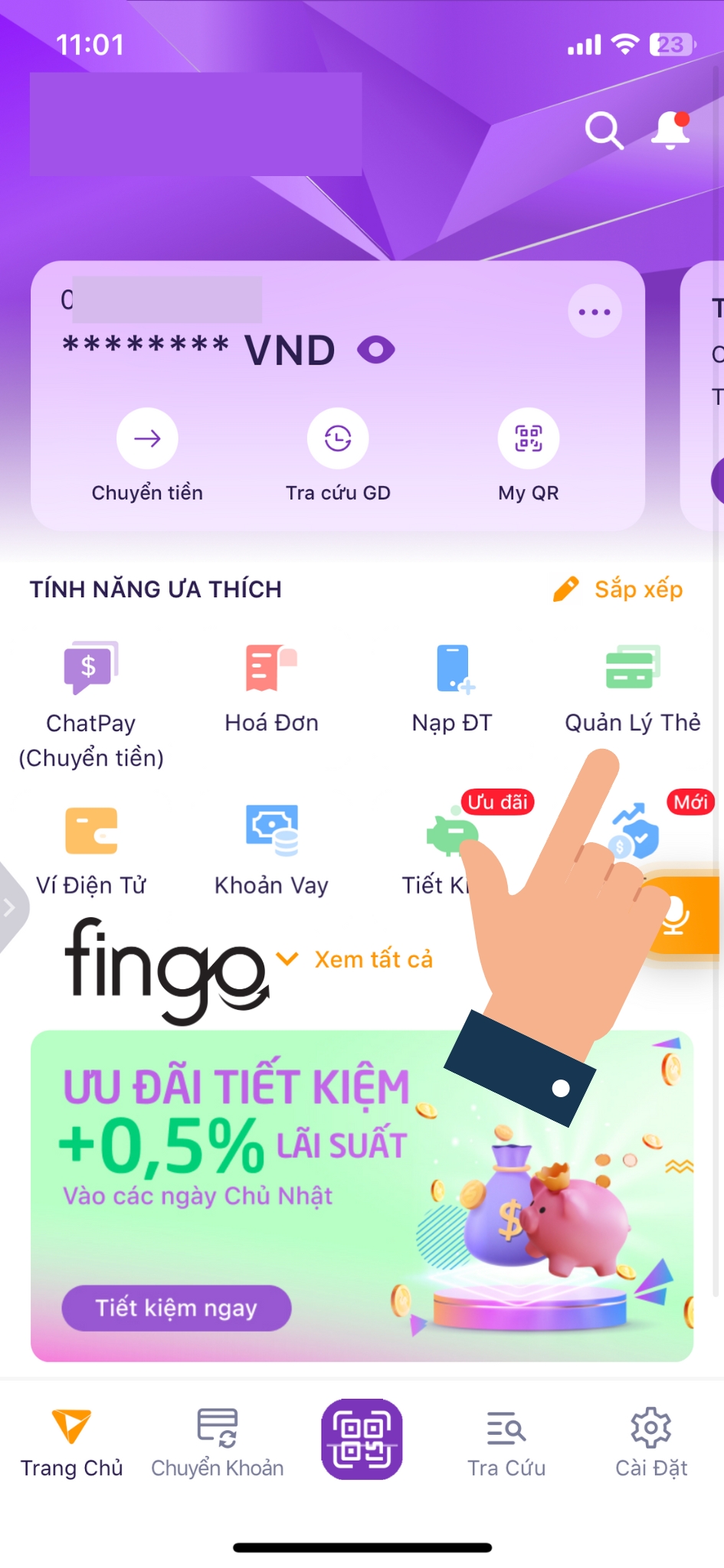 Ngày sao kê thẻ tín dụng TPBank bước 1