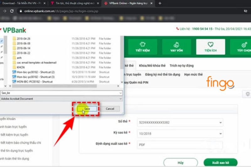 Lưu file sao kê