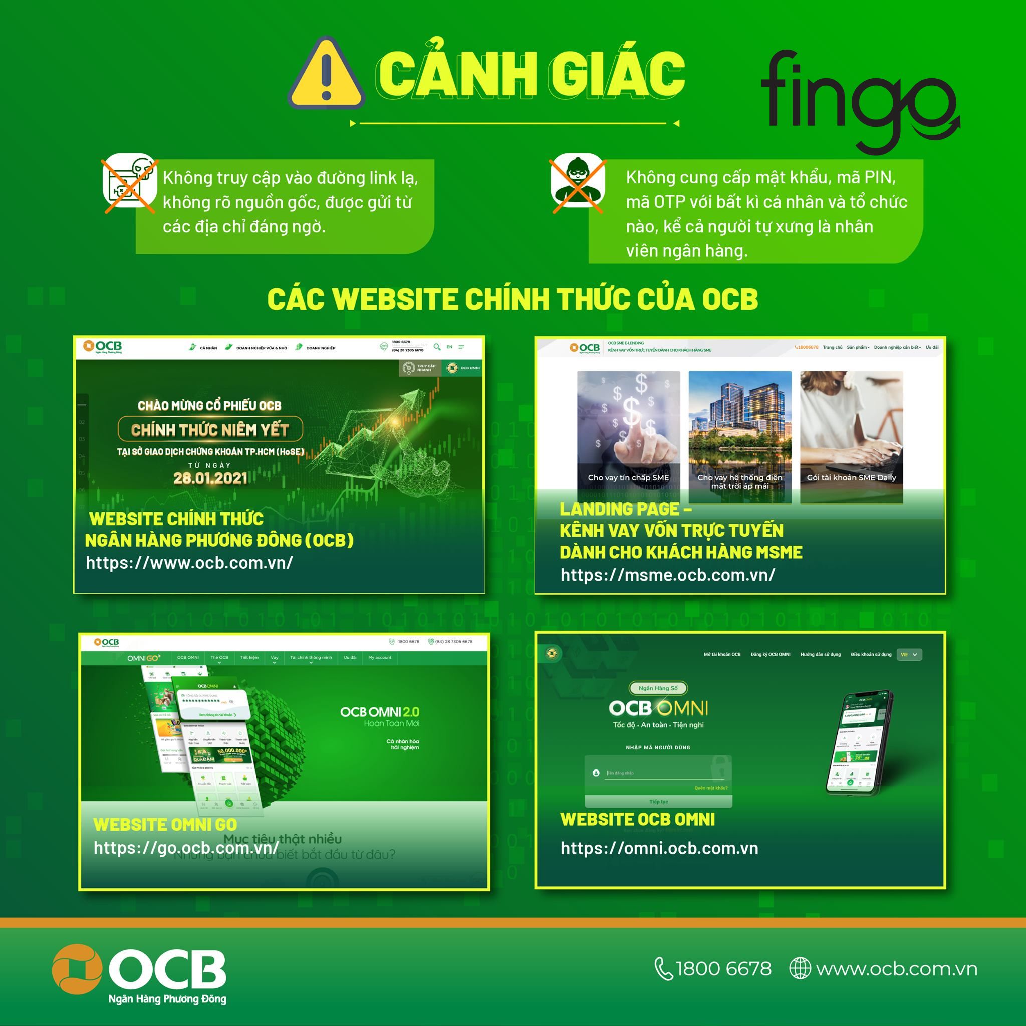 Các website chính thức của OCB.
