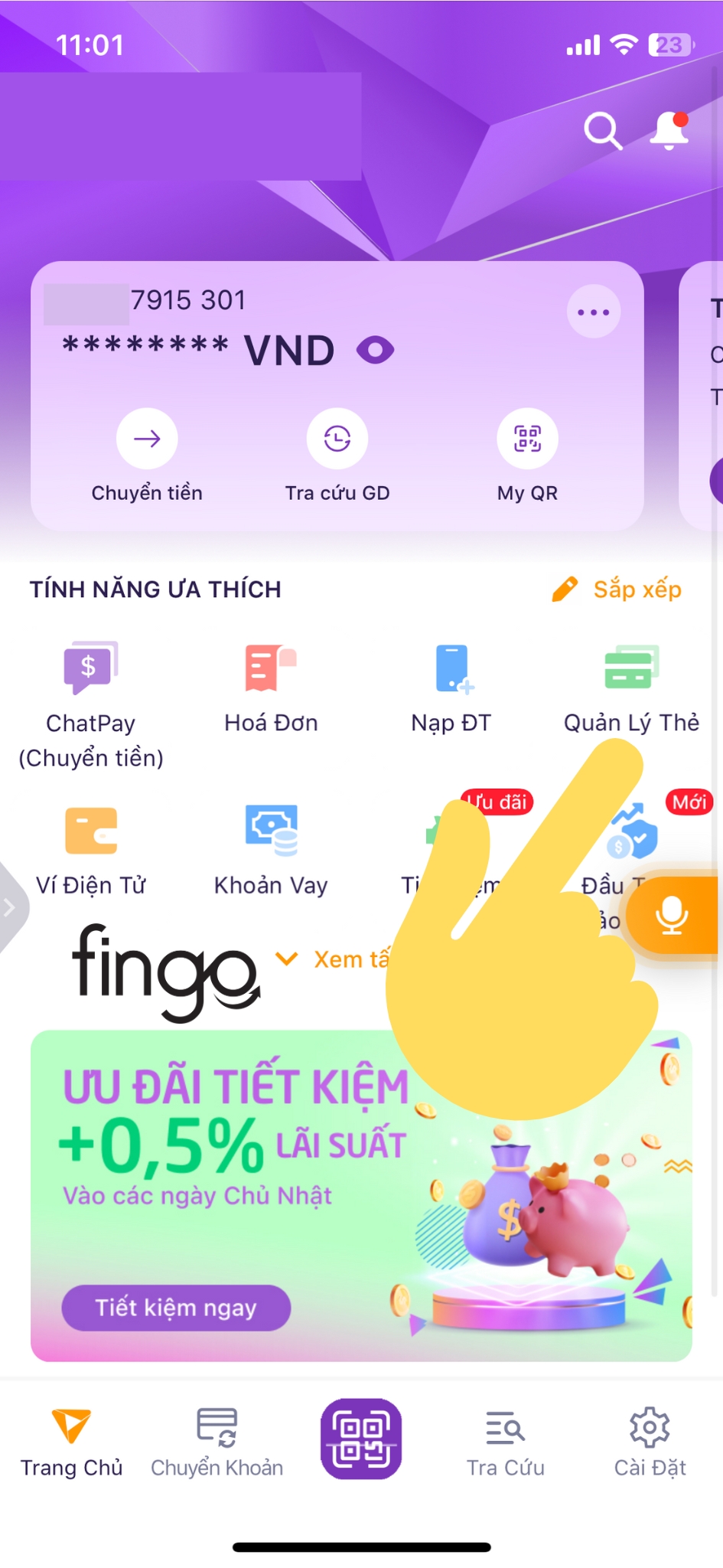 Sao kê ngân hàng TPBank bước 1