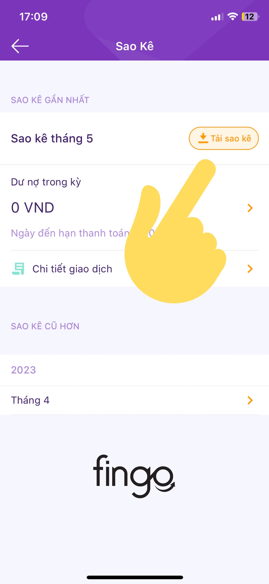 Sao kê ngân hàng TPBank bước 3