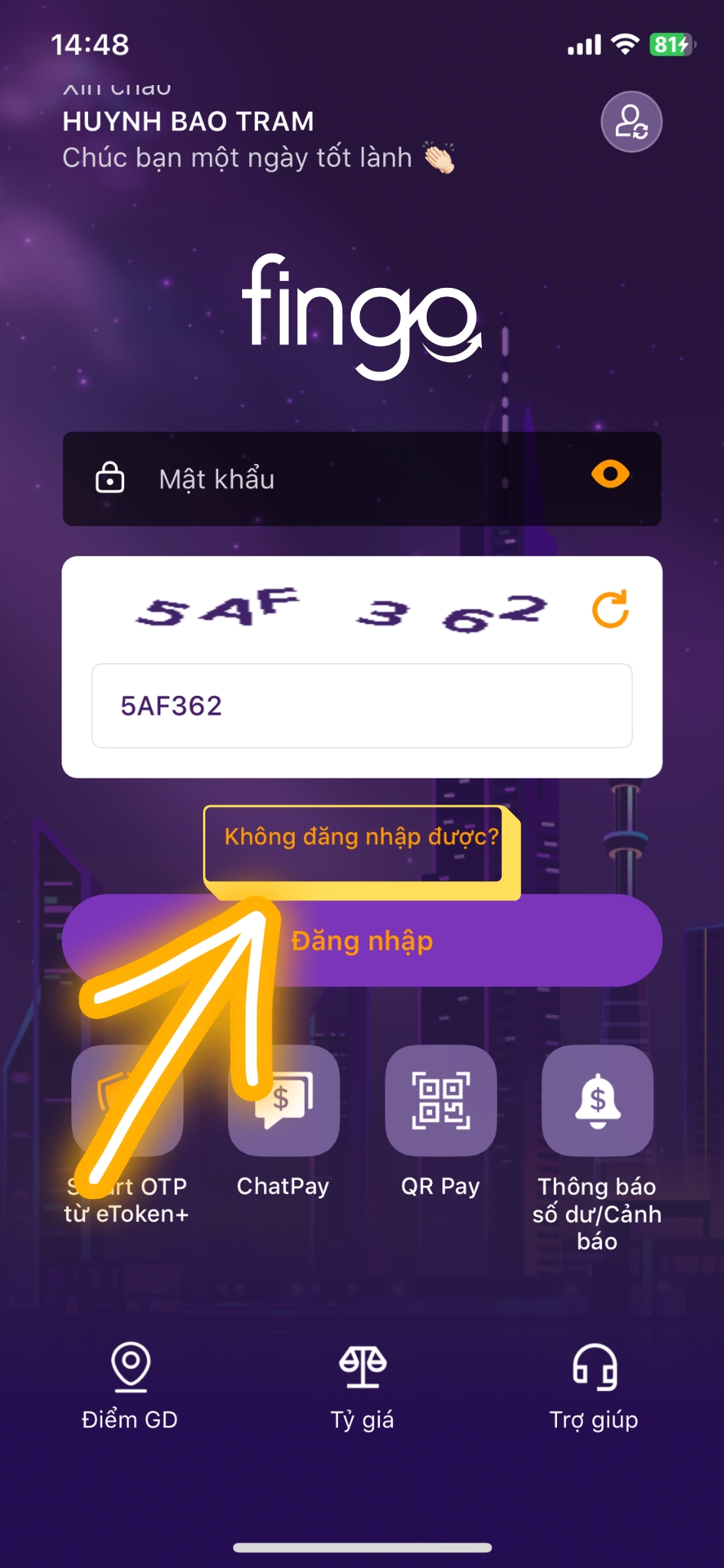 Tài khoản TPBank bị khoá bước 1