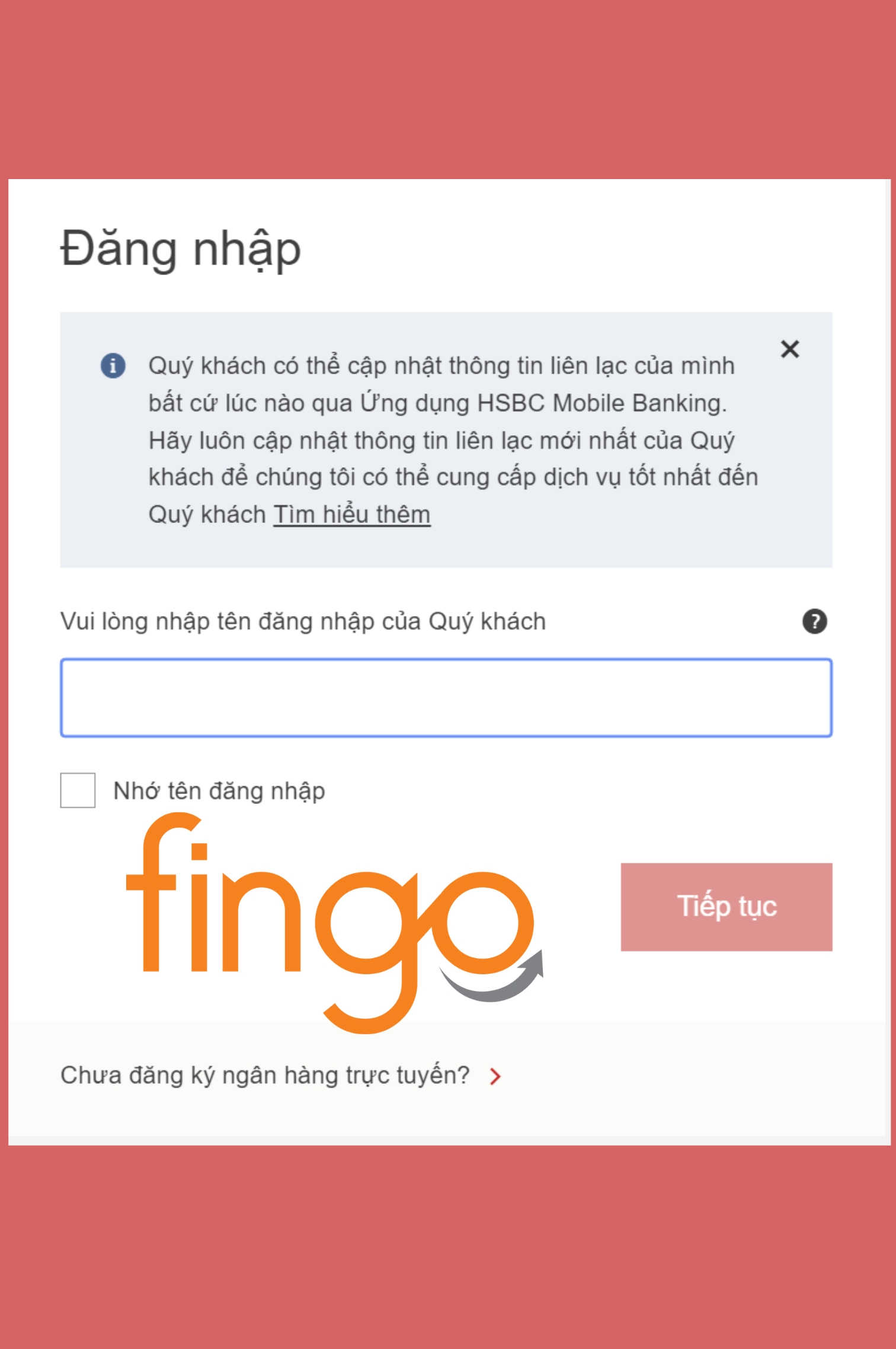 Tên đăng nhập HSBC là gì?