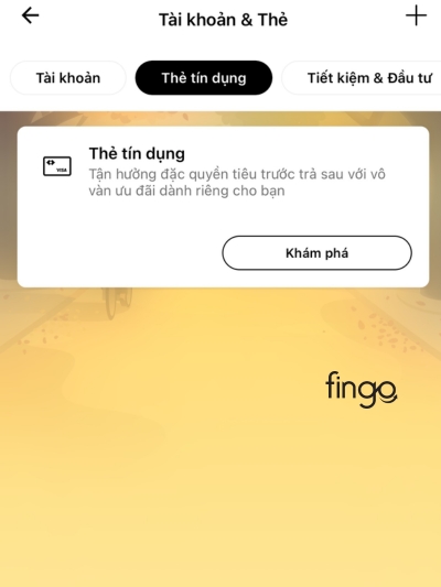 Chọn phần thẻ tín dụng