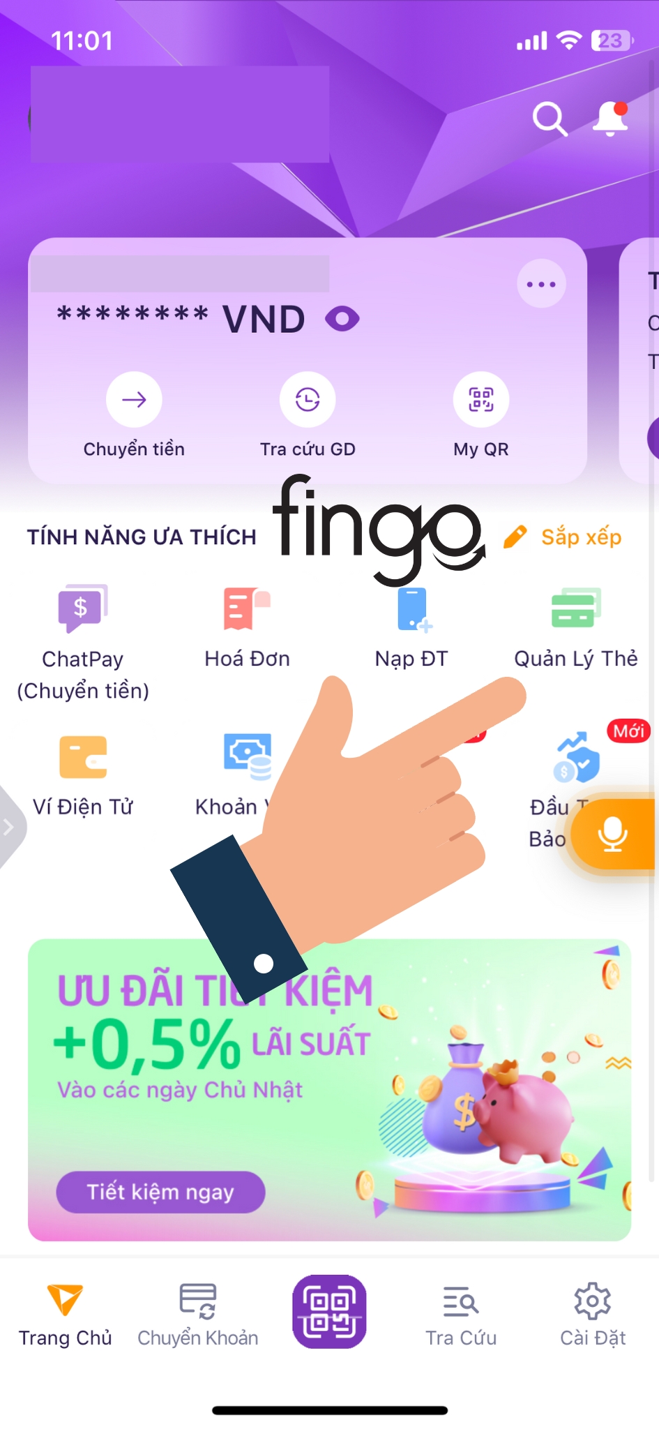 Thanh toán thẻ tín dụng TPBank bước 1