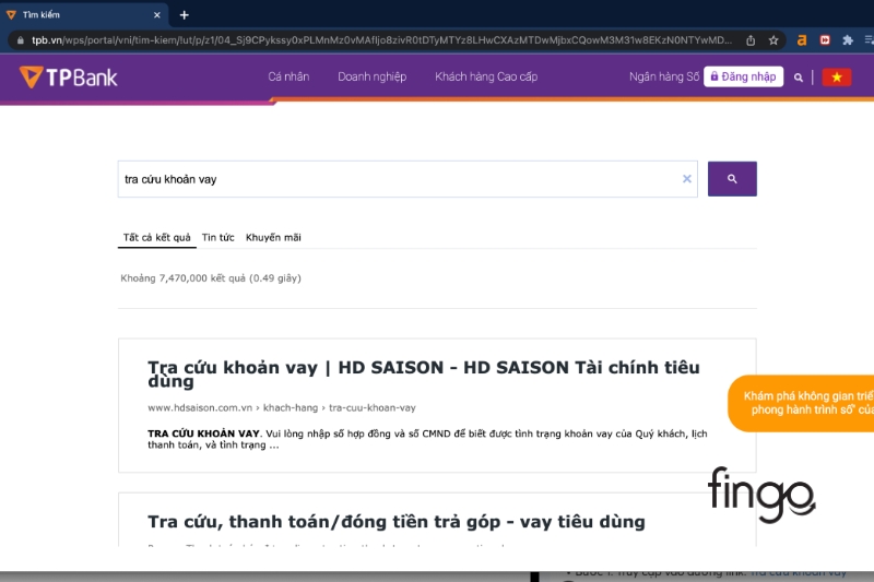 Tra cứu khoản vay TPBank 2