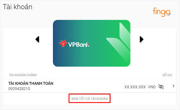 Chọn xem tất cả tài khoản nếu bạn muốn xem cả tài khoản phụ