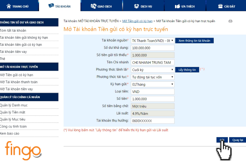 Điền thông tin theo yêu cầu rồi nhấn Gửi