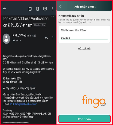 Nhập mã EZAY nhận qua email. 