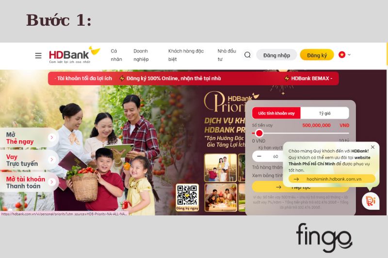 Truy cập trang chủ của HDBank tại https://www.hdbank.com.vn/.