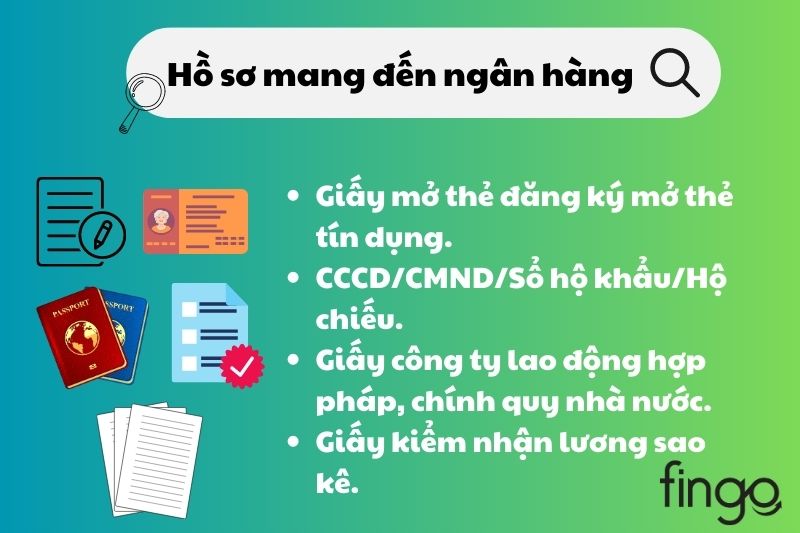 Hồ sơ mang đến ngân hàng.