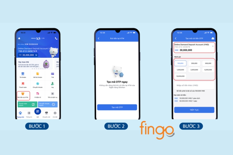 Cách rút tiền không cần thẻ Shinhan Bank