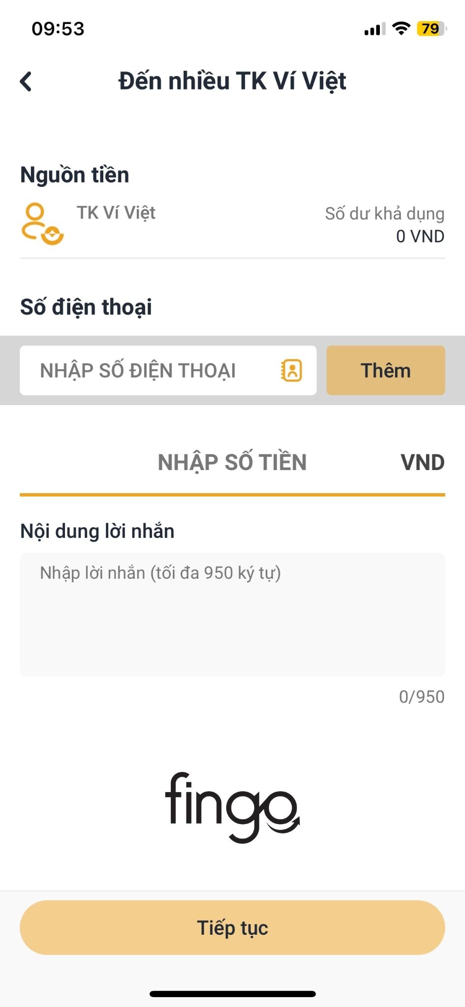 Cách chuyển tiền LienVietPostBank đến nhiều TK Ví Việt