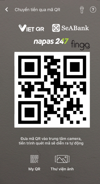 Quét mã Qr chuyển tiền