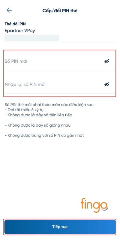 Nhập mã PIN mới