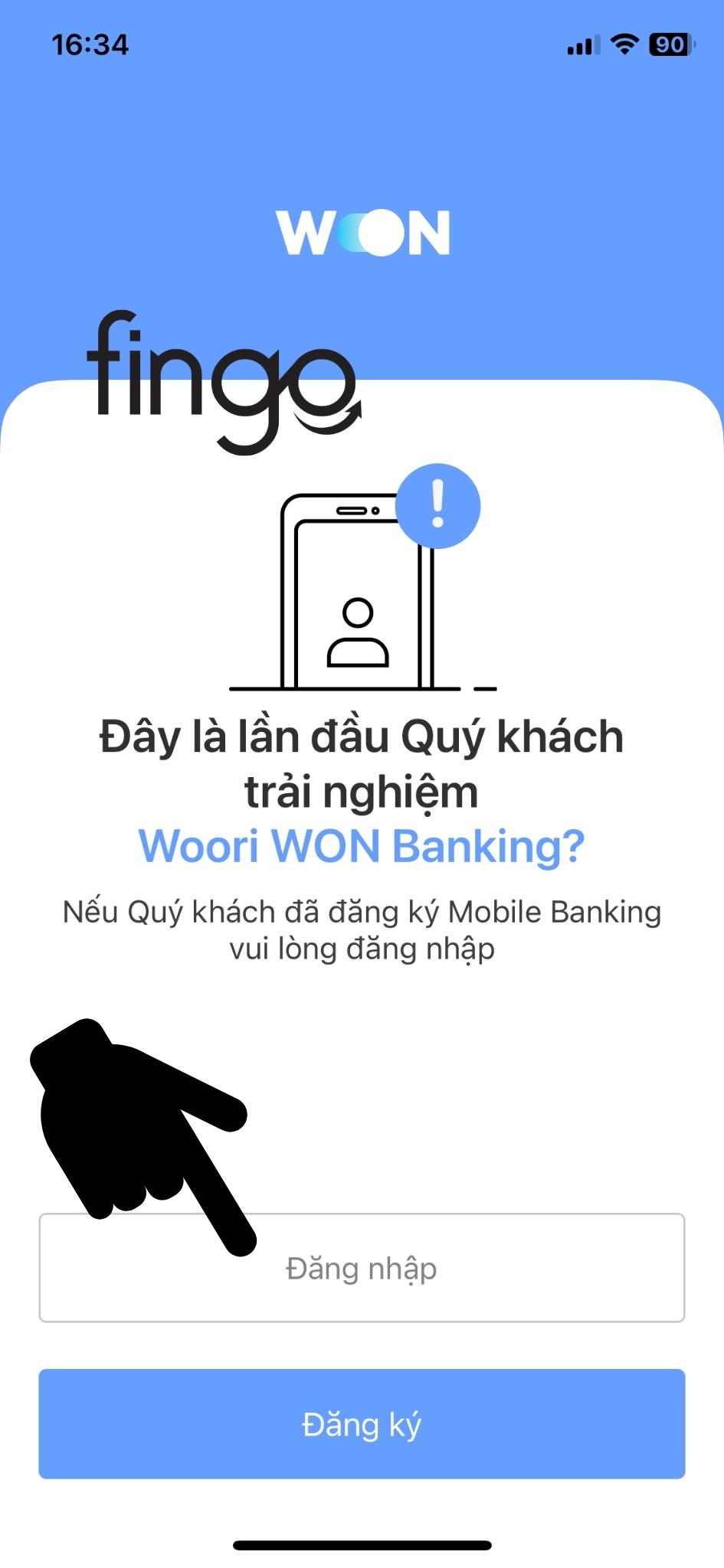 Cách mở tài khoản Woori Bank bước 1
