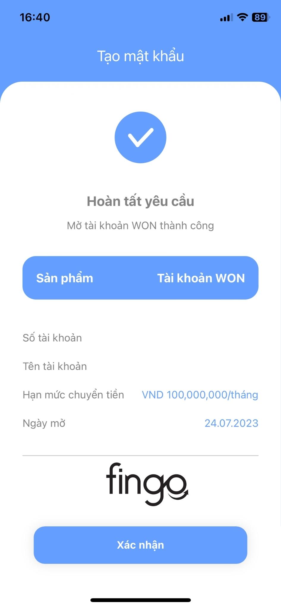 Cách mở tài khoản Woori Bank bước 11
