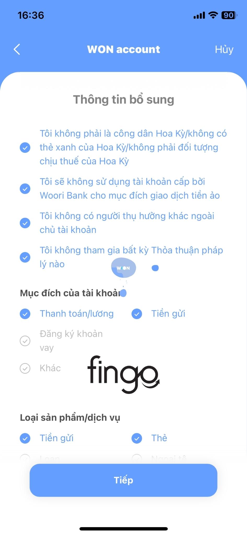 Cách mở tài khoản Woori Bank bước 7