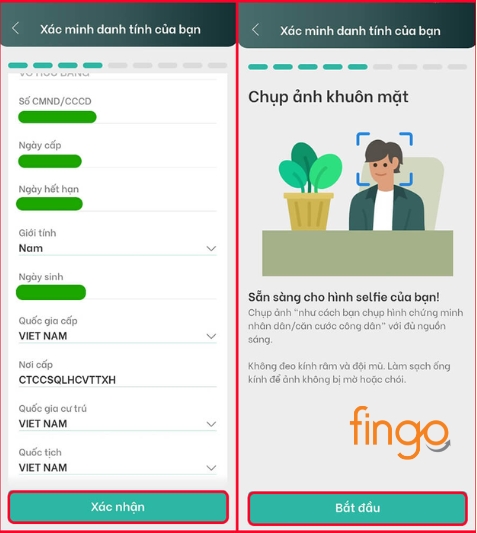 Chụp ảnh xác minh danh tính