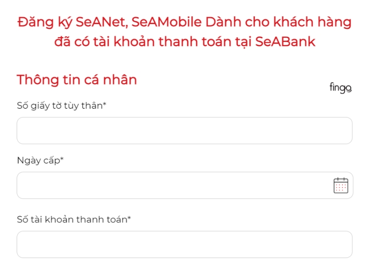 Nhập thông tin cá nhân chính xác và đầy đủ