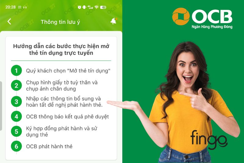 Hướng dẫn các bước thực hiện mở thẻ tín dụng OCB online qua OCB OMNI.