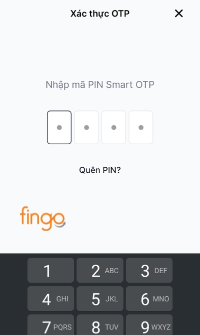  Xác thực mã PIN Smart OTP