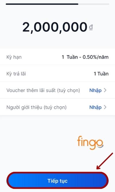 Kiểm tra thông tin đã chọn. Chọn "Tiếp tục"