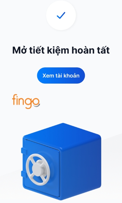 Sau khi xác thực xong, tài khoản tiết kiệm của khách hàng được mở thành công. 