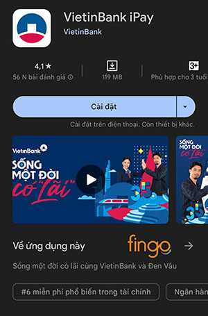 Tải ứng dụng Vietinbank iPay