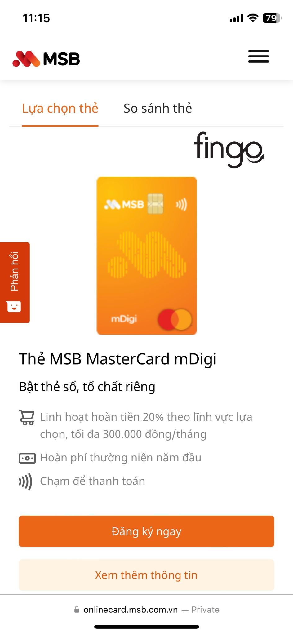 mở thẻ tín dụng MSB