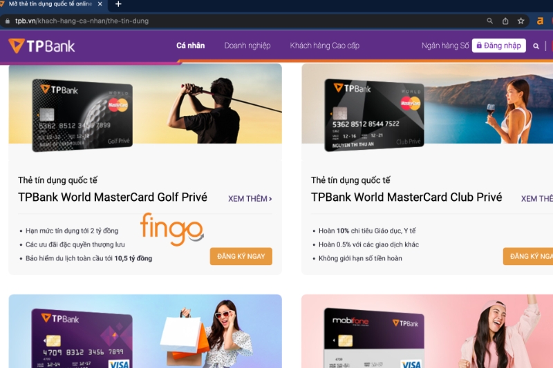 mở thẻ tín dụng TPBank
