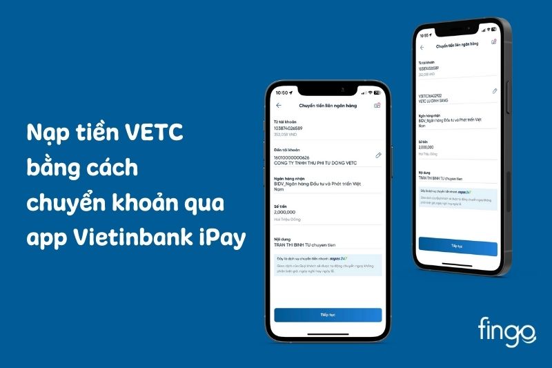 2 Cách nạp tiền VETC qua Vietinbank với hình thức chuyển khoản liên ngân hàng