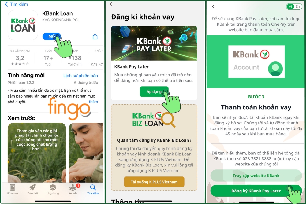 Bước 1: Tải ứng dụng KBank Loan và đăng ký và đăng ký