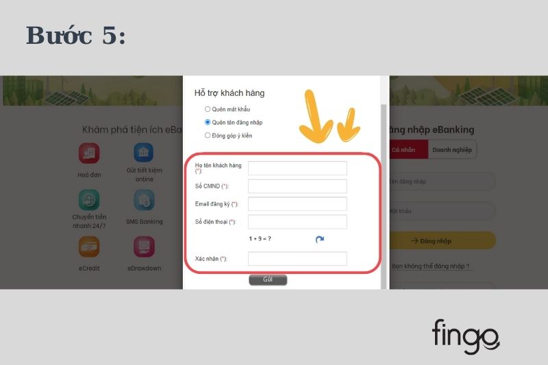Nhập đầy đủ thông tin cá nhân.