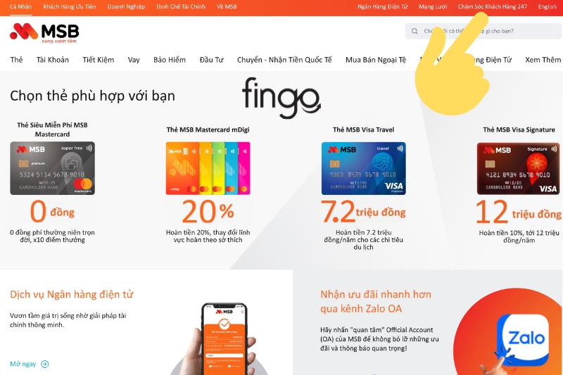 Tra soát MSB online bước 1