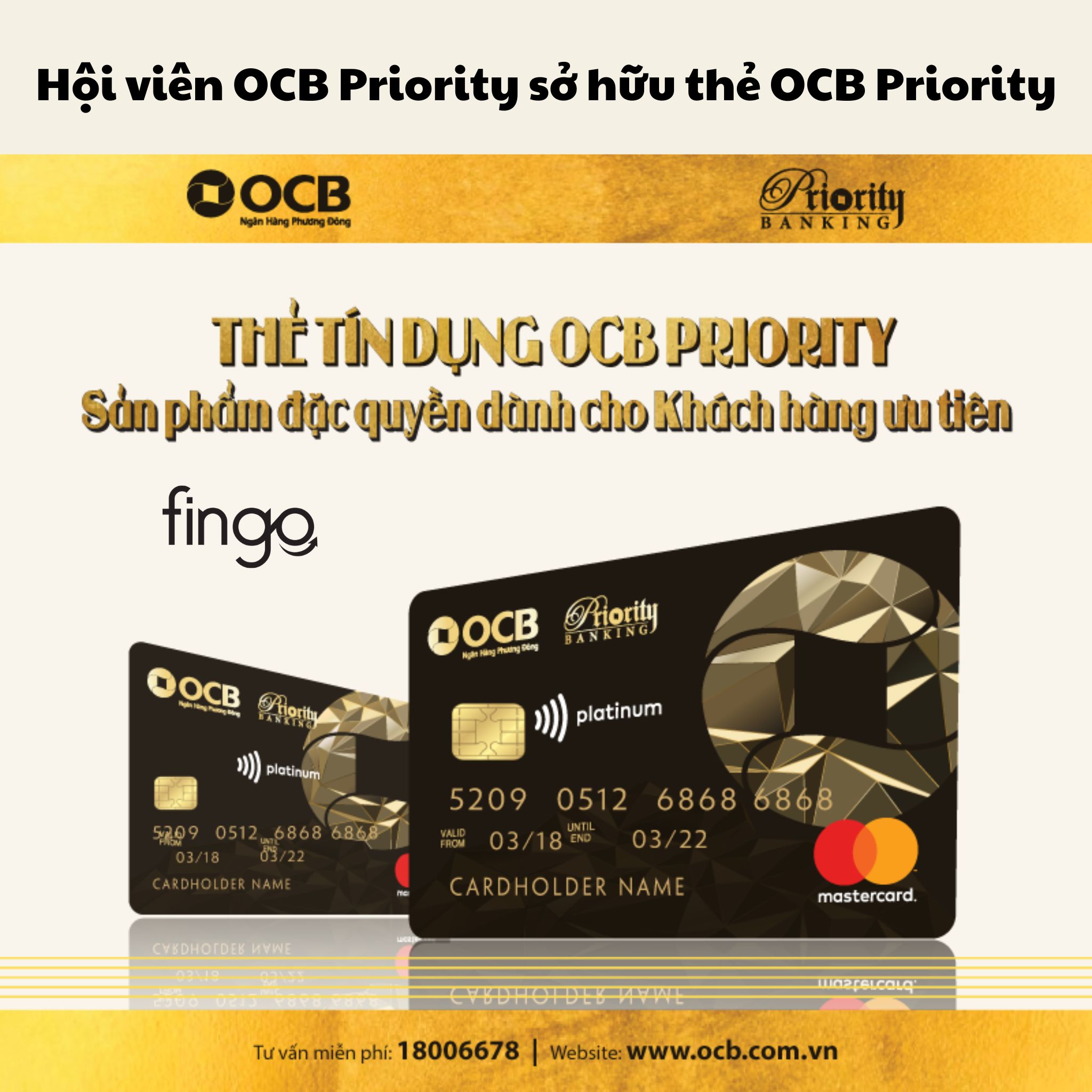 Hội viên OCB Priority sở hữu thẻ tín dụng OCB Priority.