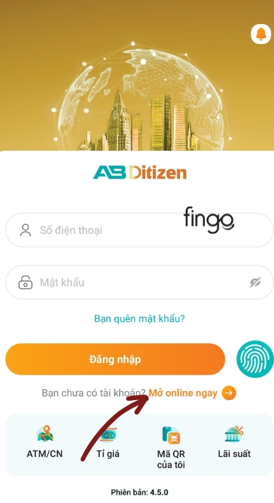 Nhấn chọn mục mở online ngay