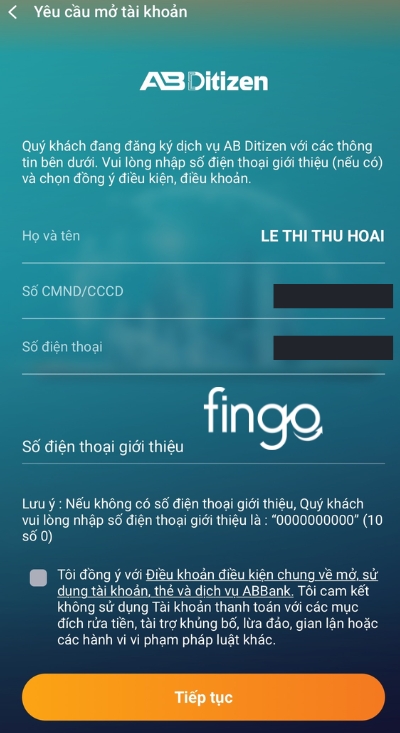 Xác thực thông tin vừa nhập