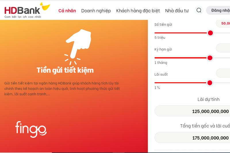 Truy cập vào Sản phẩm tiền gửi tiết kiệm HDBank