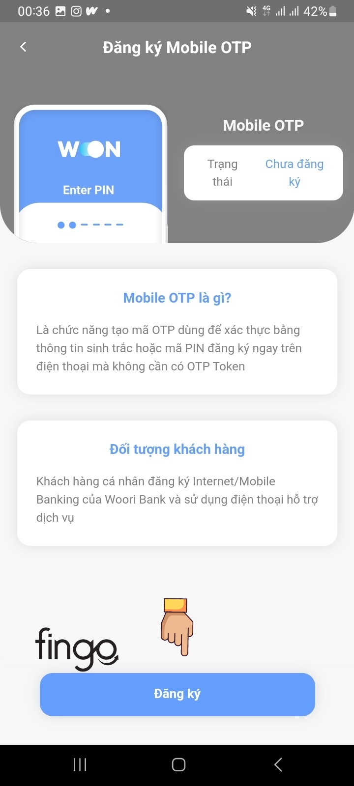 Chọn "Đăng ký"