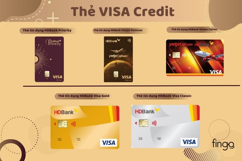 Các loại thẻ Visa HDBank