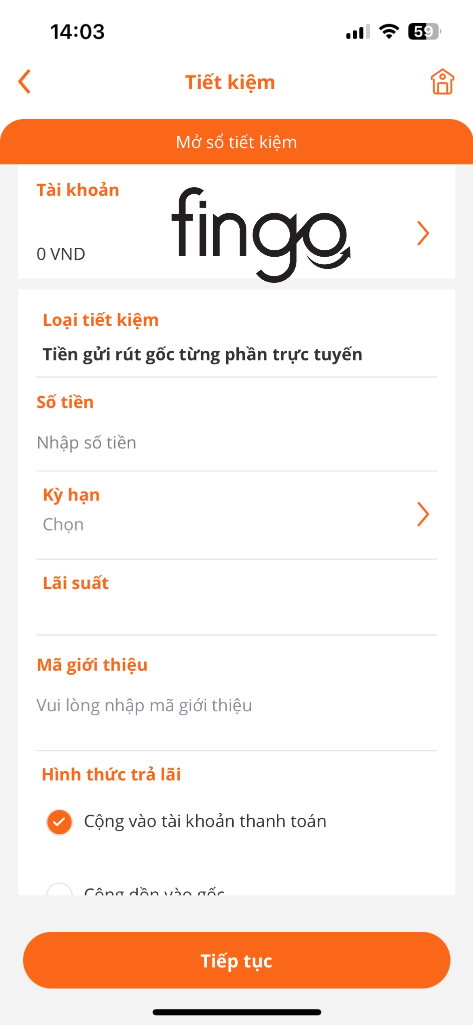 Nhập các thông tin